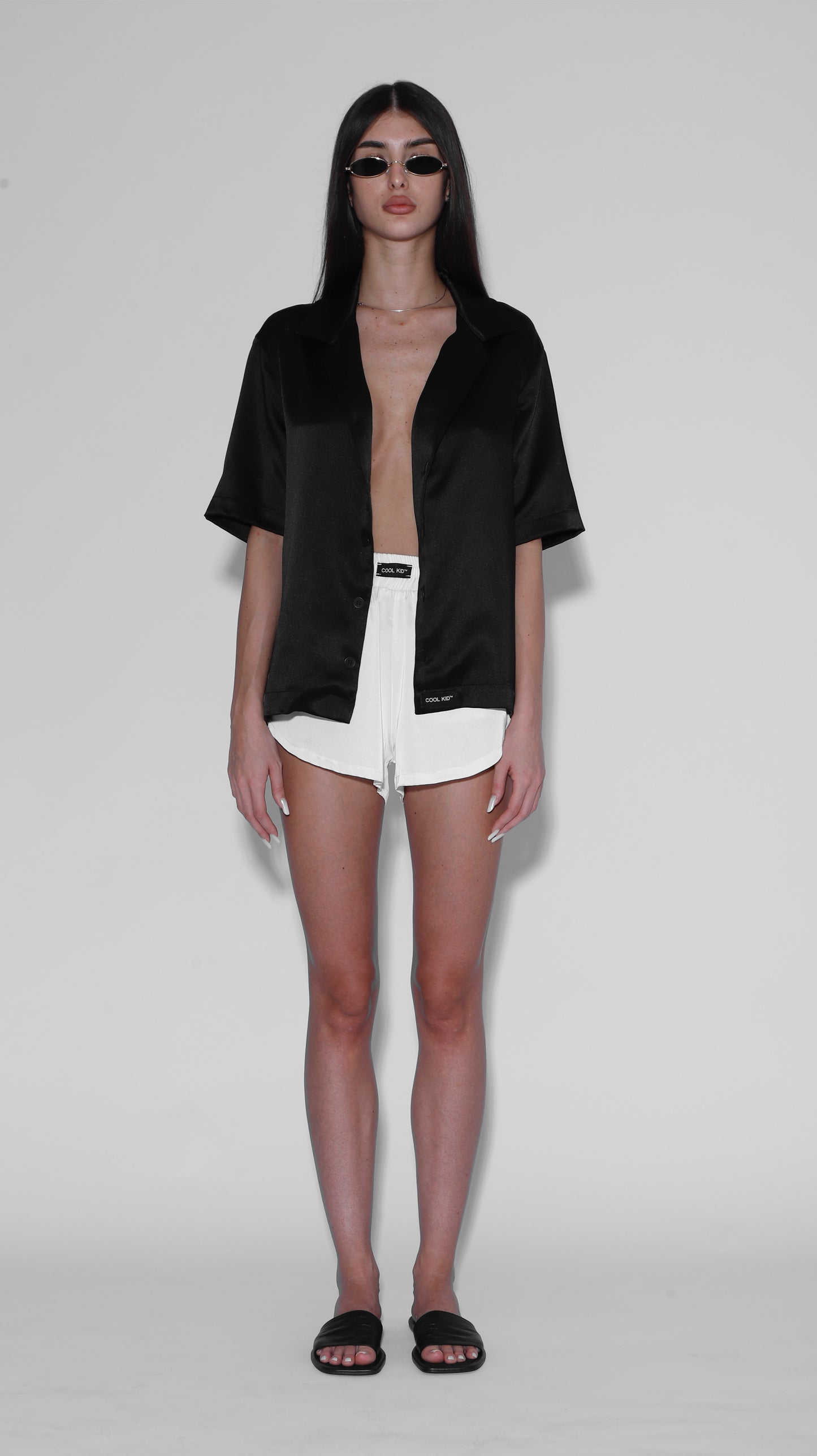 After party white shorts