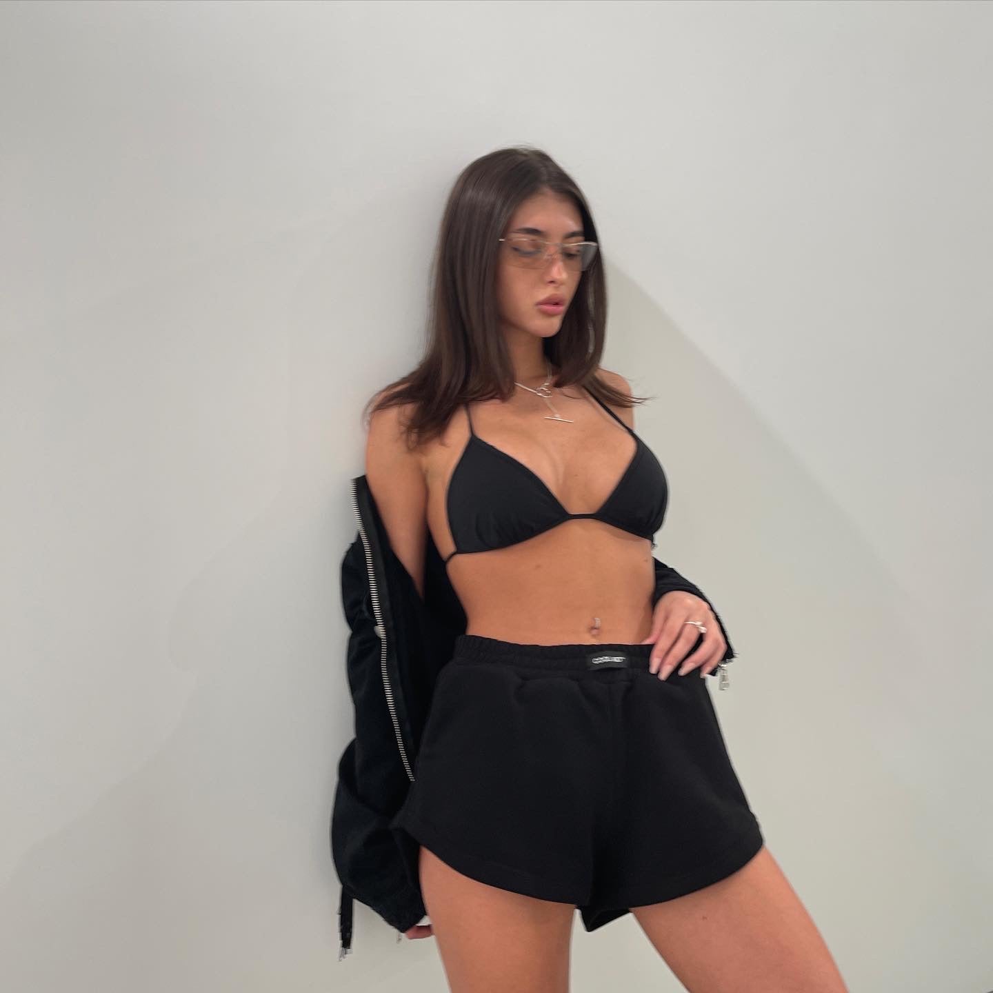 Label cotton shorts