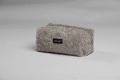 Beige Bouclé Beauty Pouch