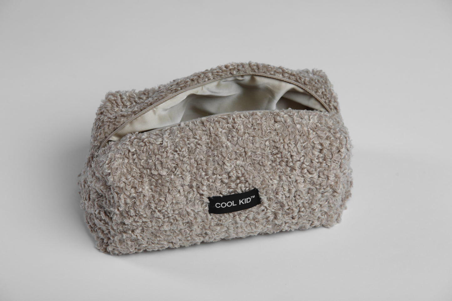 Beige Bouclé Beauty Pouch