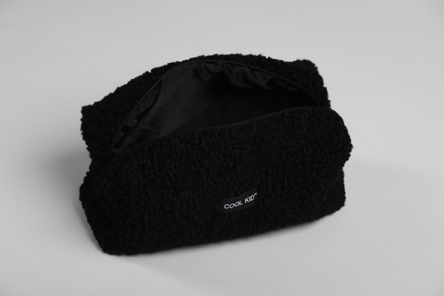 Black Bouclé Beauty Pouch