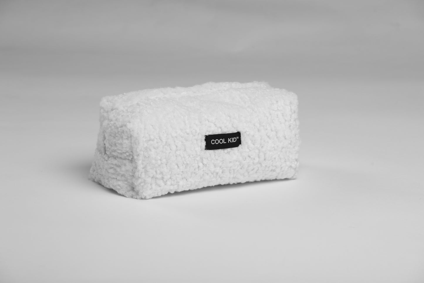 White Bouclé Beauty Pouch