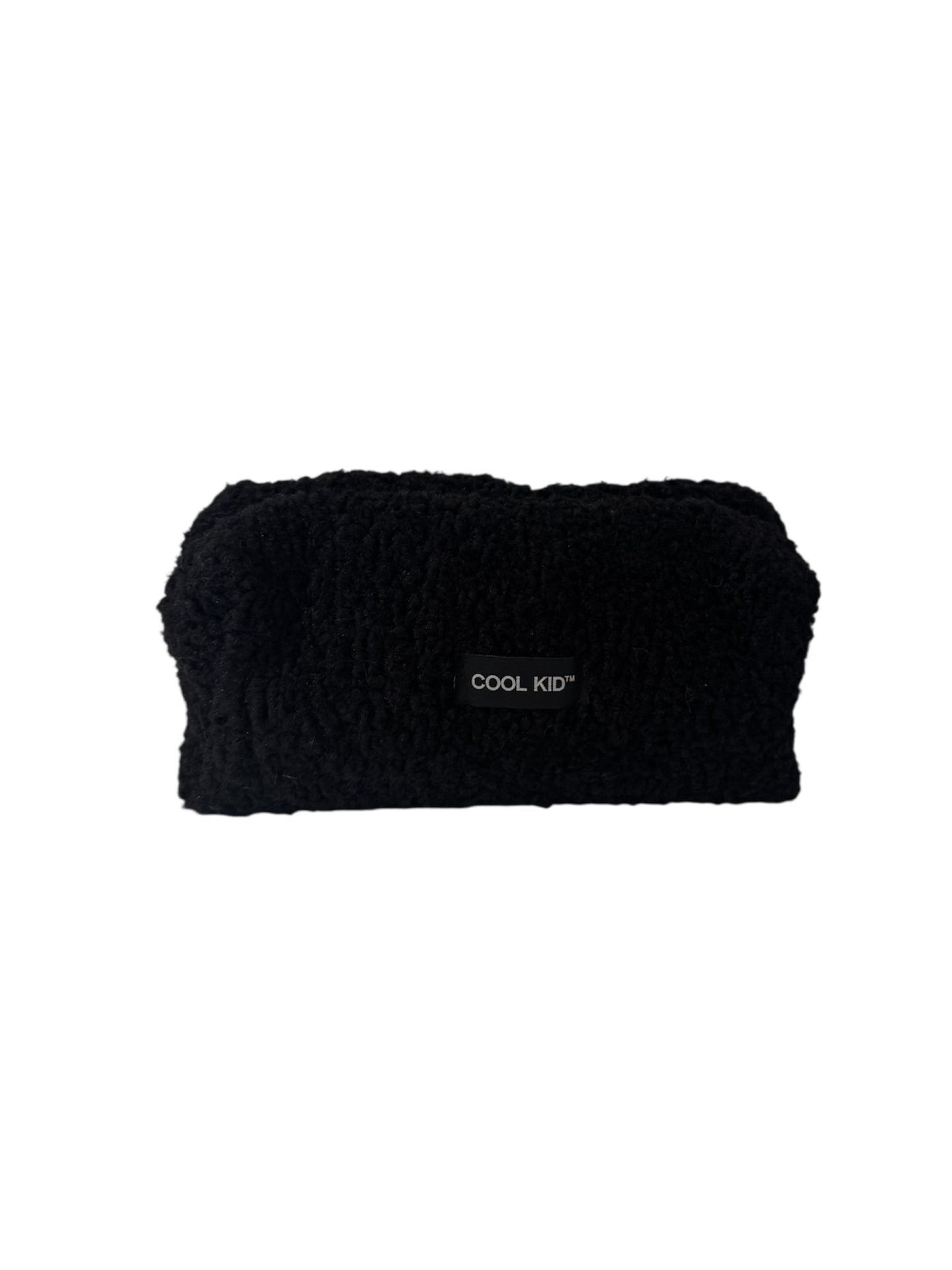 Black Bouclé Beauty Pouch