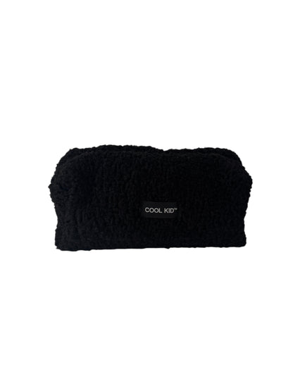 Black Bouclé Beauty Pouch