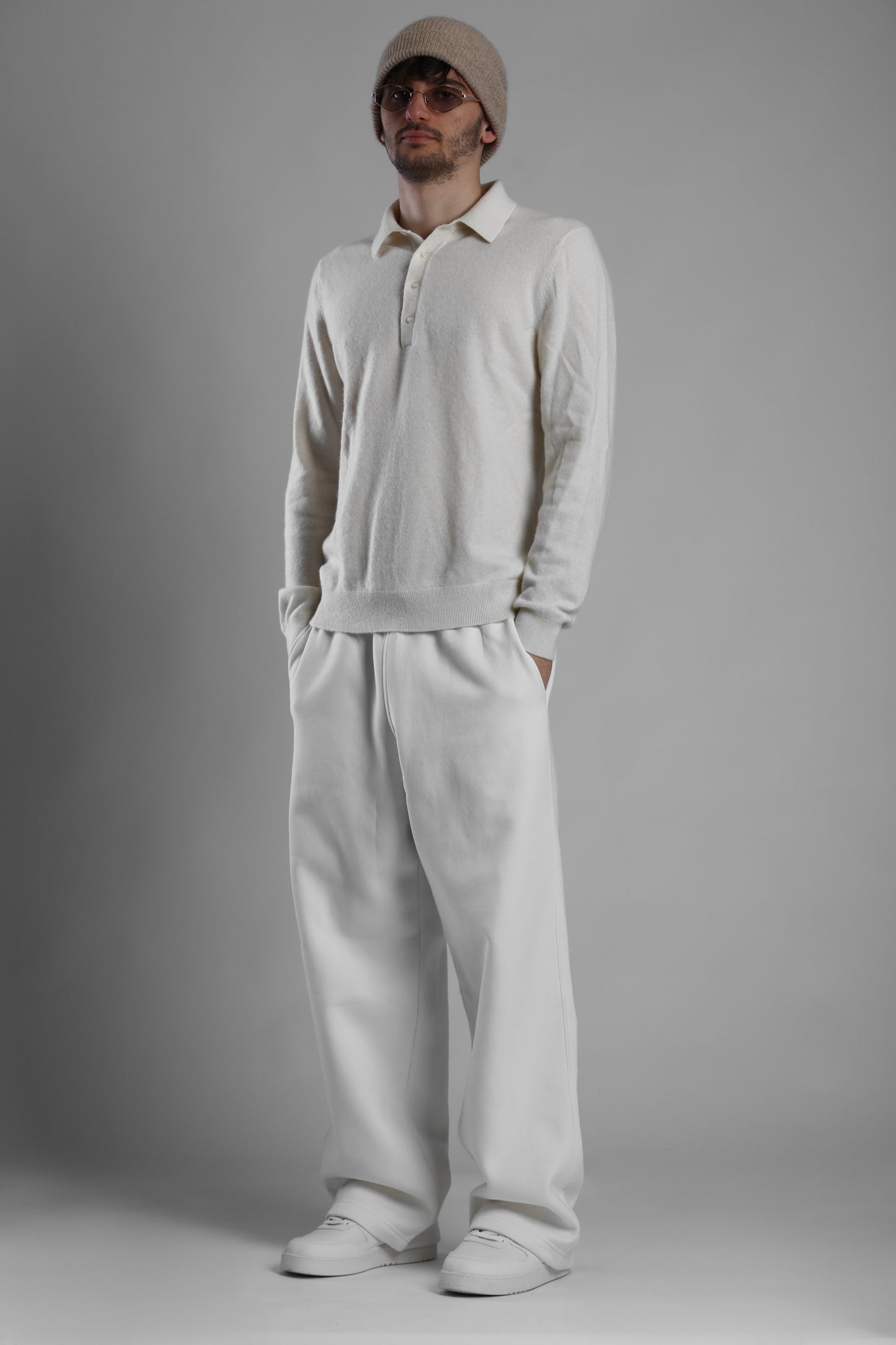 Beige Loose Fit Sweatpants